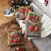 Strawberry Country-Style Digital Printing Pillow Cover Short Plush Suitable Living Rooms Bedrooms Sofas Throw Cushion Cover 4Pcs