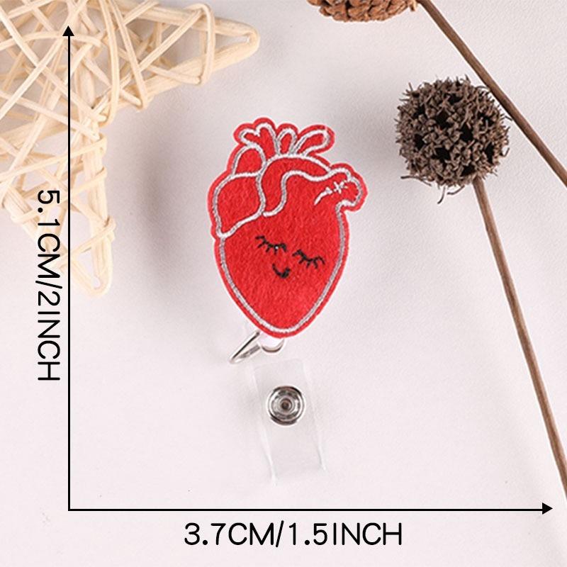 Creative Embroidery Badge Reels for Nurses Doctors Cute Smiling Face Embroidery Work Card Holder Hospital Supplies