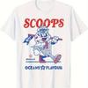 Ретро Футболка с Маскотом Мороженого Scoops Ahoy Ретро Мультяшный Персонаж с Логотипом Scoops Ahoy Подходит для Любого Сезона