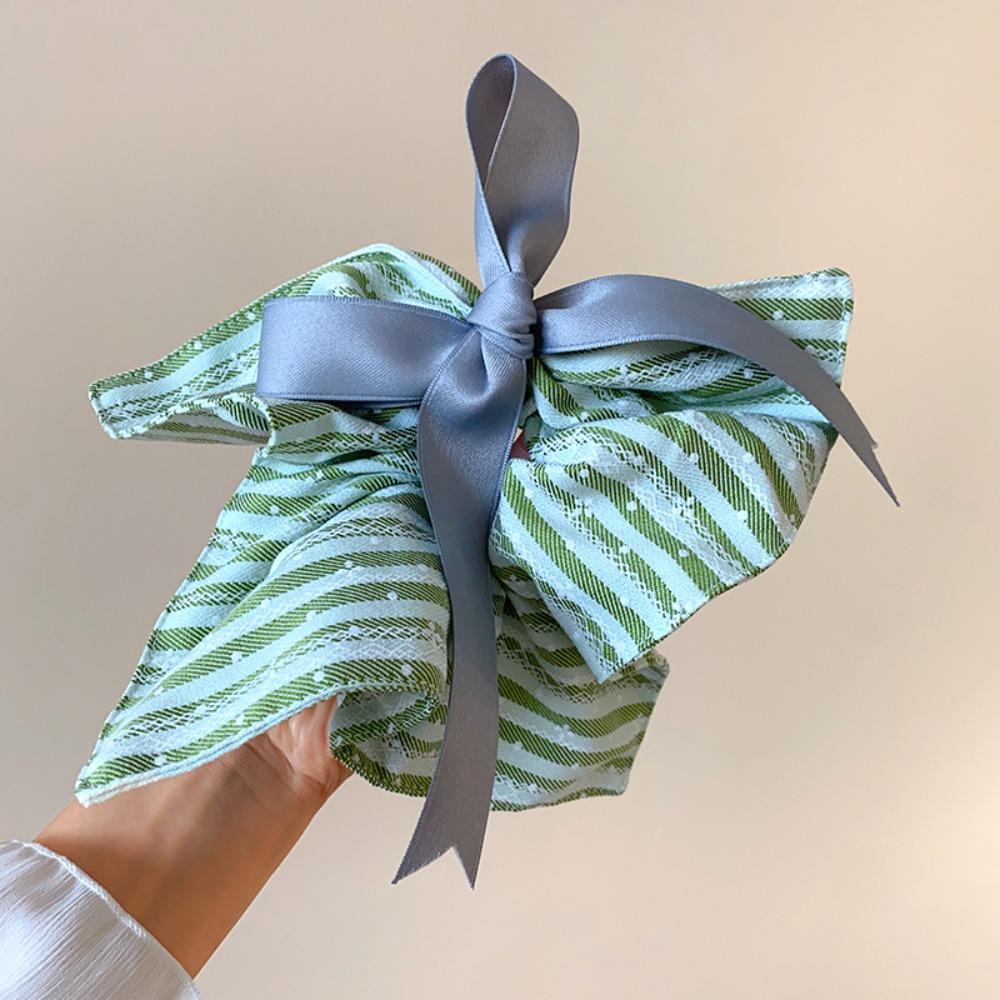 Elastic Plaid Silk Ribbon Scrunchies Korean Style Large Intestine Hair Ring Daily