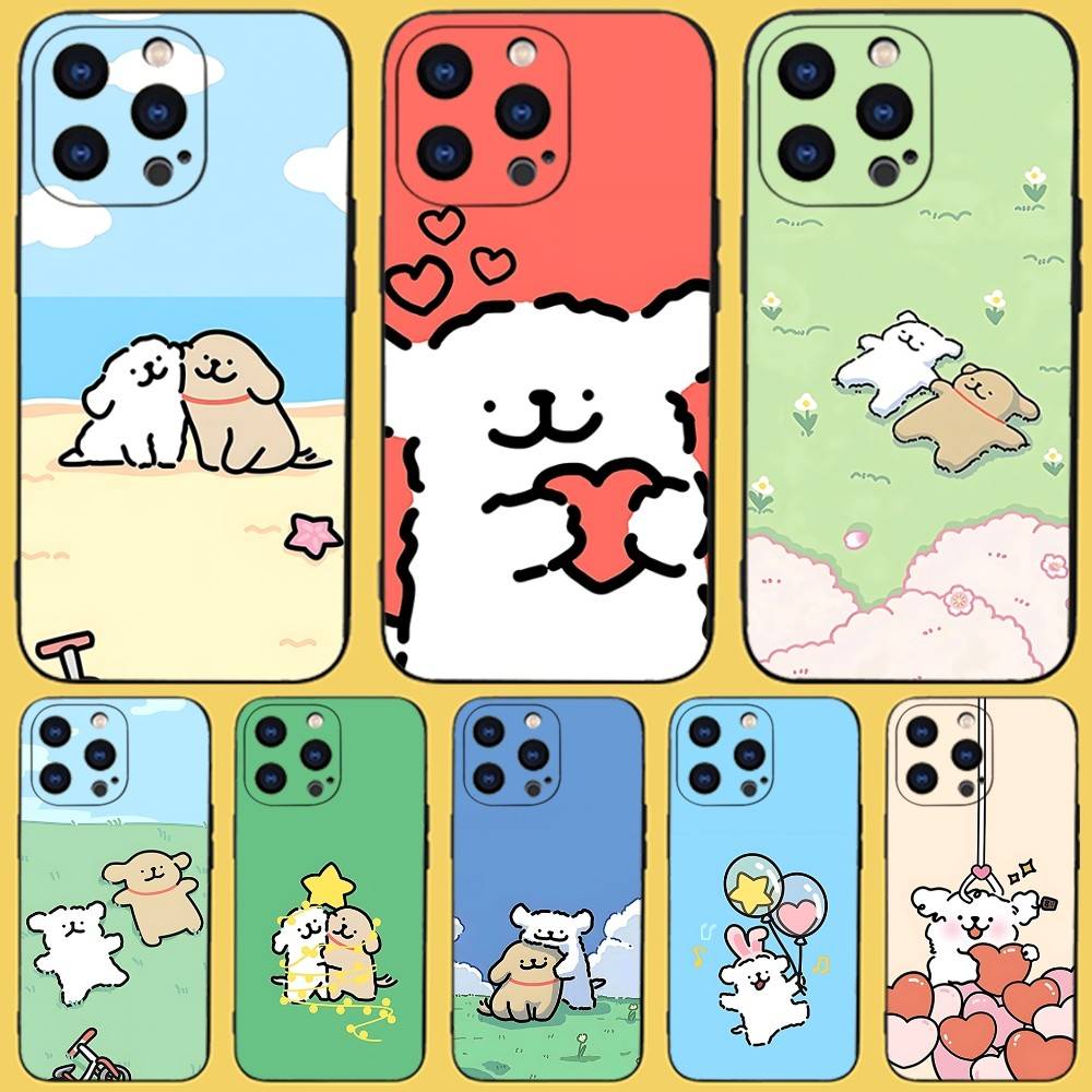 P-Puppy Cute Maltese Phone Case For iPhone 17,16,15,14,13,12,11,Pro,Max,Plus,X,XS,SE4,E,Mini,Soft Black Case