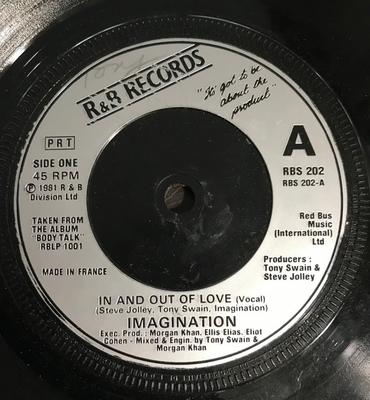 7-дюймовая пластинка IMAGINATION - In And Out Of Love RBS202 R & B Records 1981 UK Соул/Фанк Б/У