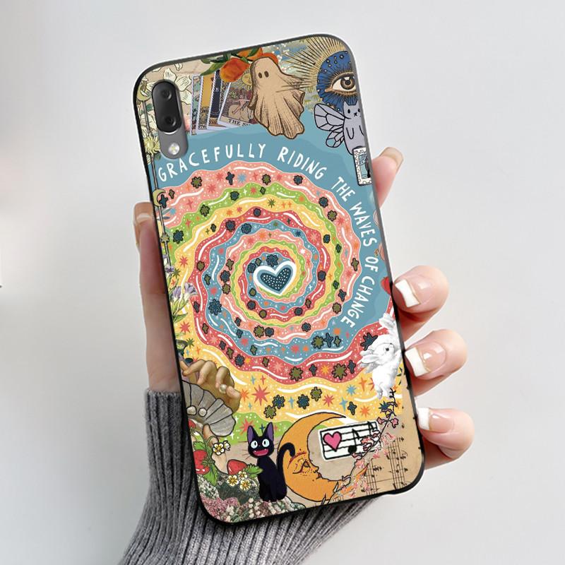 Casing For Sony Xperia L3 L4 Case Aesthetic Fashion Cute Cat Astronaut Black Soft Silicone Matte Shockproof Back Cover Bumper