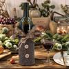 2Pcs Christmas Wine Bottle Covers Plaid Faux Fur Collar Wine Bag Holiday Dining Table Decor Champagne Sleeves