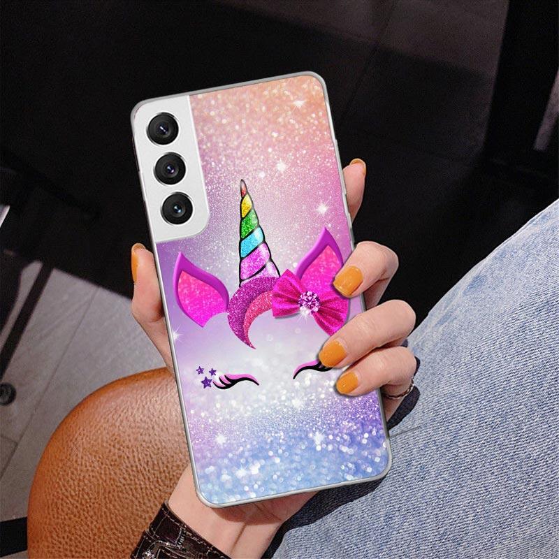 Pink Unicorn Rainbow Phnoe Case for Samsung Galaxy Note 20 Ultra 10 Pro 9 8 S10 Lite S9 Plus S8 + S7 Edge Unique Cover Coque Not