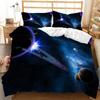 Space Galaxy Duvet Cover Set Polyester Comforter Cover With Pillowcase Queen Full King Twin Size For Kids Boys Girls Bedding Set