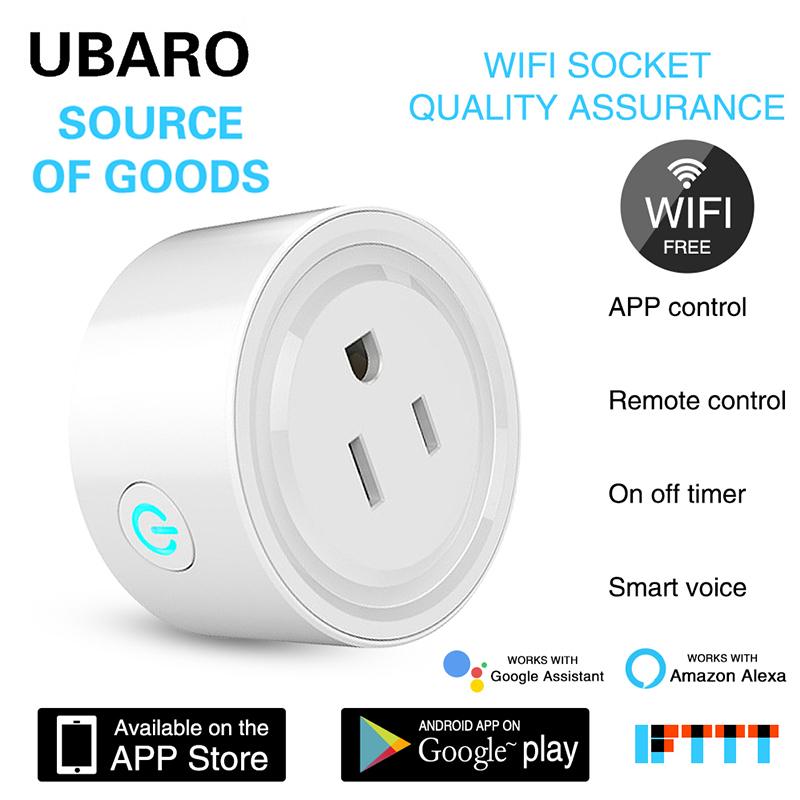 Us Type Tuya Wi-Fi Smart Socket App Control Plug Работает с Google Alexa Voice Timing Функция совместного использования розетки для дома