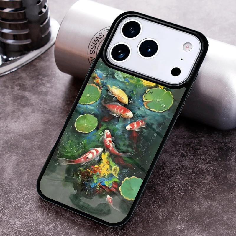 Чехол для телефона с картиной рыбы Кои для iPhone 17 16 15 Pro Max Air 14 13 12 11 Plus Ударопрочный чехол