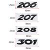 Car Rear Trunk Letters Emblem Sticker for Peugeot 206 207 208 301 307 308 Auto Body Side Badge Decal Exterior Accessories R2