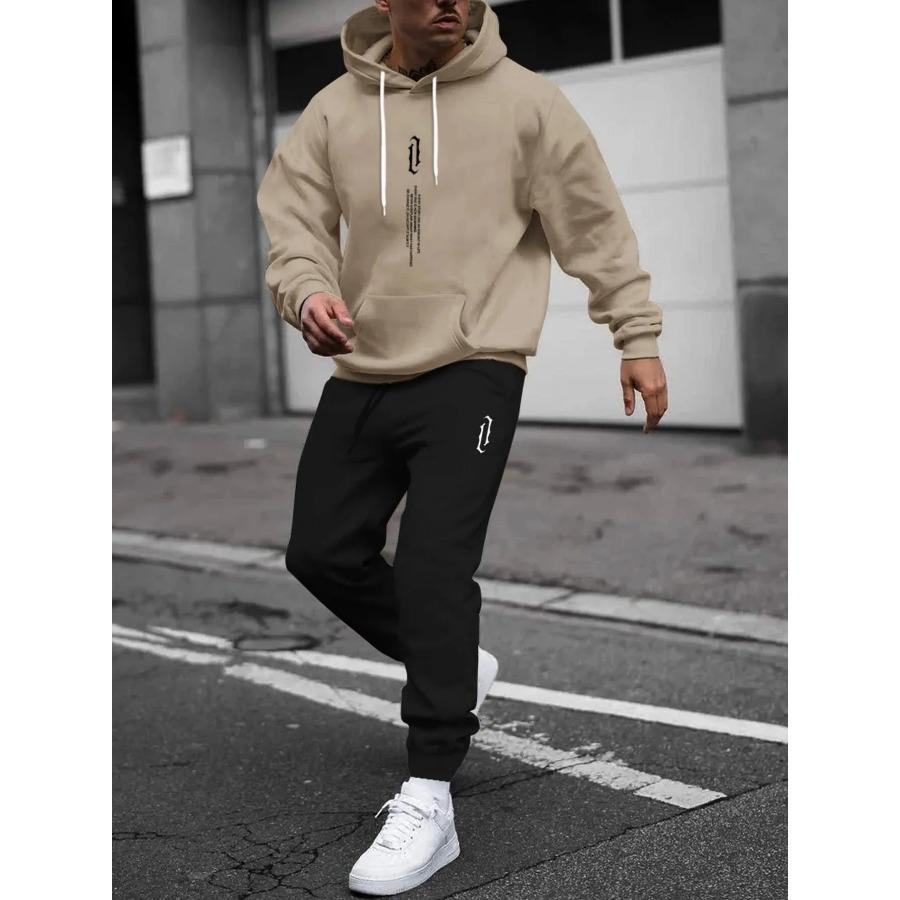 Осенне-зимний комплект из двух предметов для мужчин, женский спортивный костюм с капюшоном, качественный, удобный, повседневный, модный, повседневный