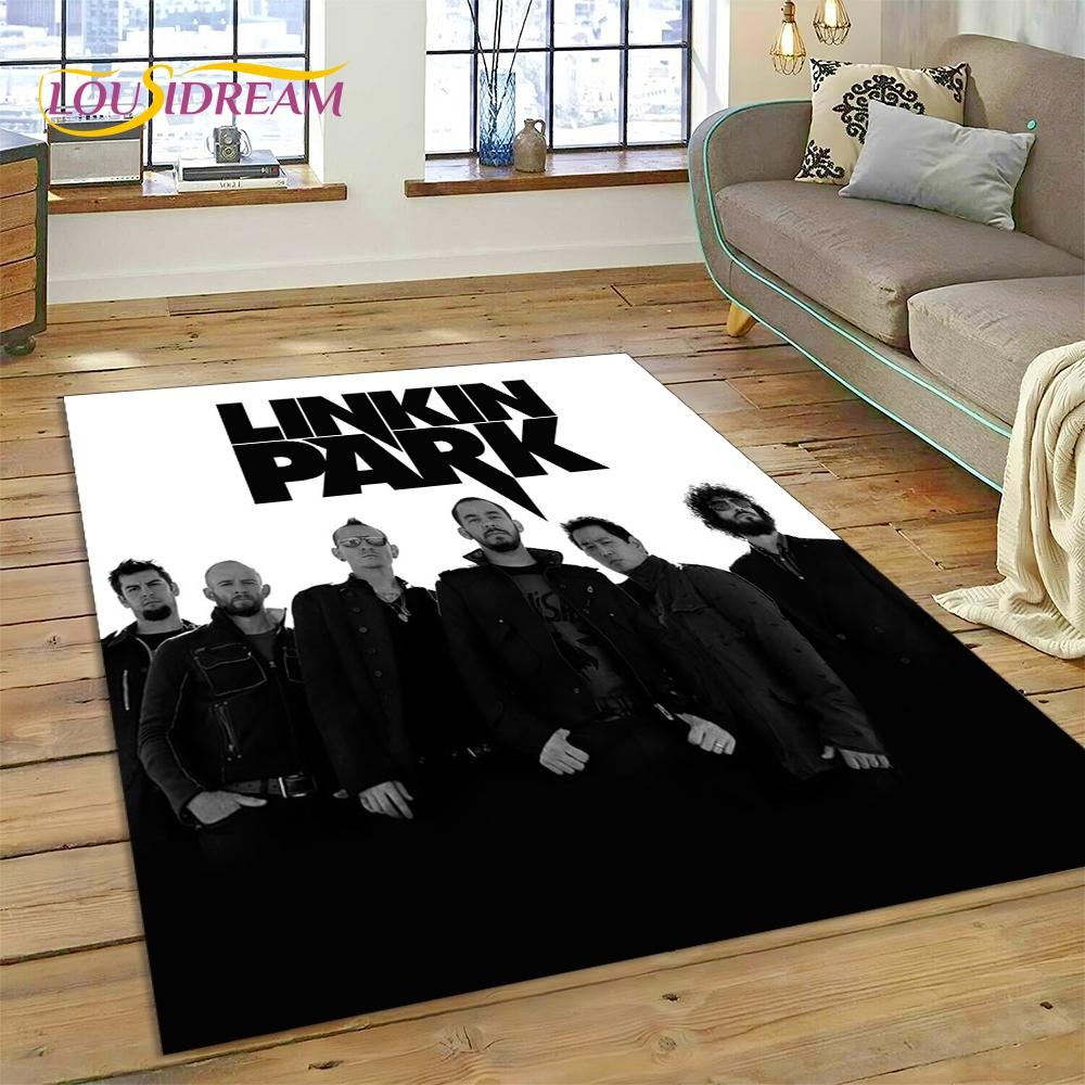 3D Retro Rock Band 3D L-Linkin-Park Rug Carpet for Living Room Bedroom Home Decor,Floor Mat Non-slip Decoration for Sofa Doormat