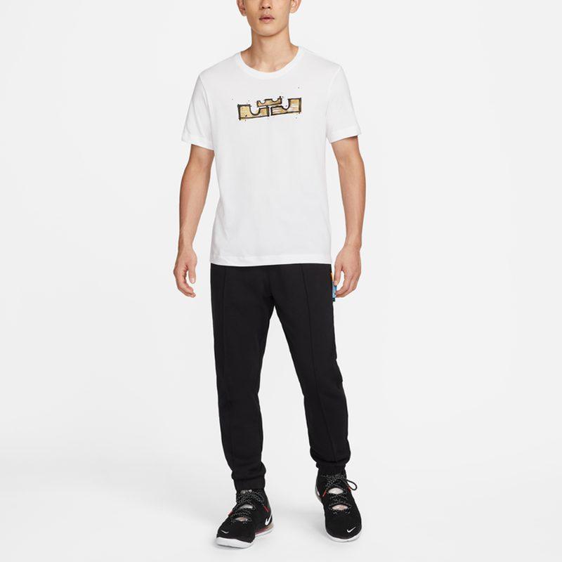Nike T Shirts Men's White Crew Neck Moderate Straight Fit DR1292-100