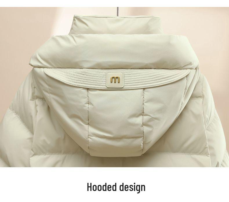 Женская короткая хлопковая куртка 2025: Зимнее пуховое пальто свободного кроя в корейском стиле со стойкой, утолщенная и универсальная верхняя одежда.