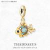 Colourful Fish Gold Plated Pendant Charms DIY Jewelry Summer Cute 100% 925 Silver Gift