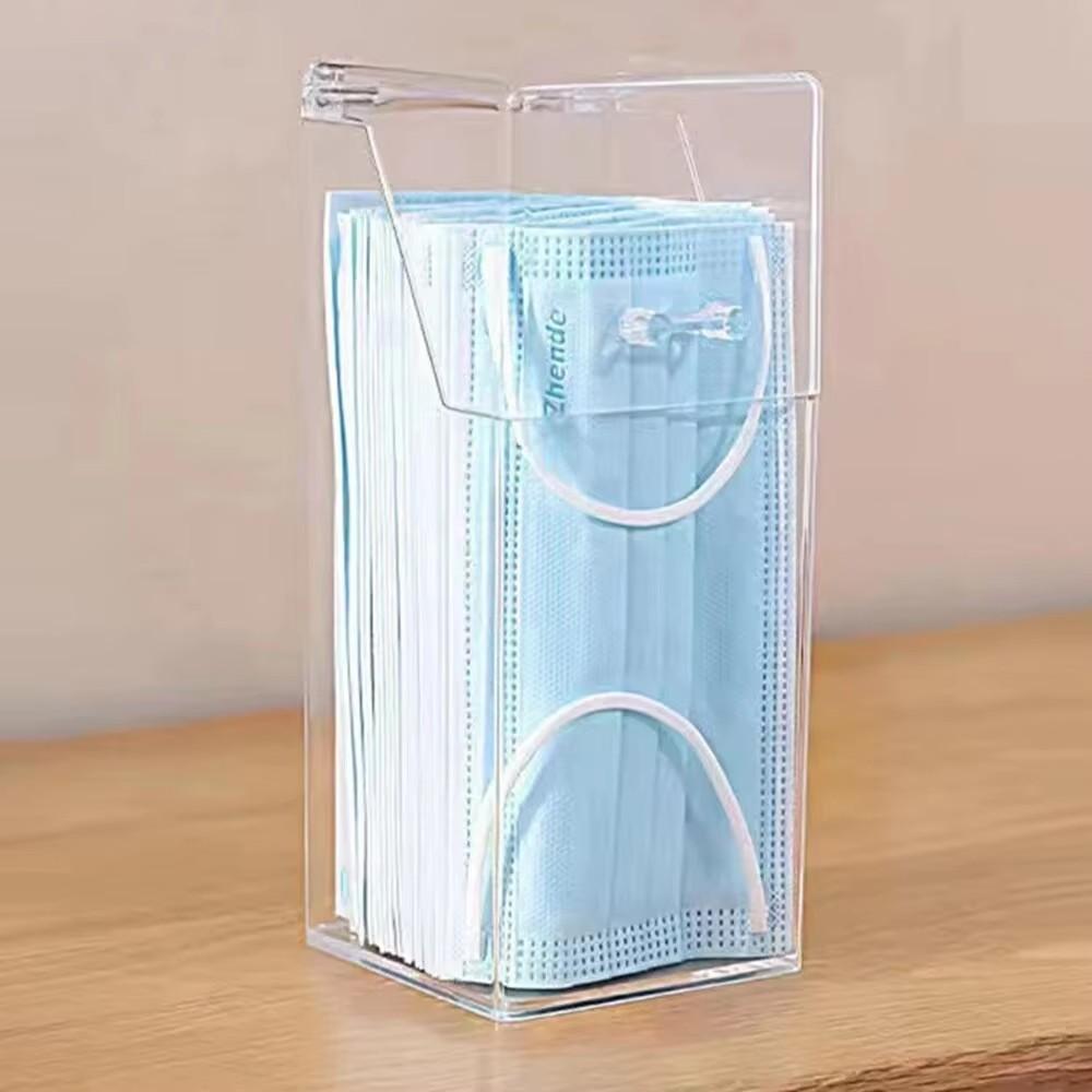 1/3PCS Transparent Mask Storage Box With Cover Dust Mouth And Nose Cover Door Desk Entrance Mask Box