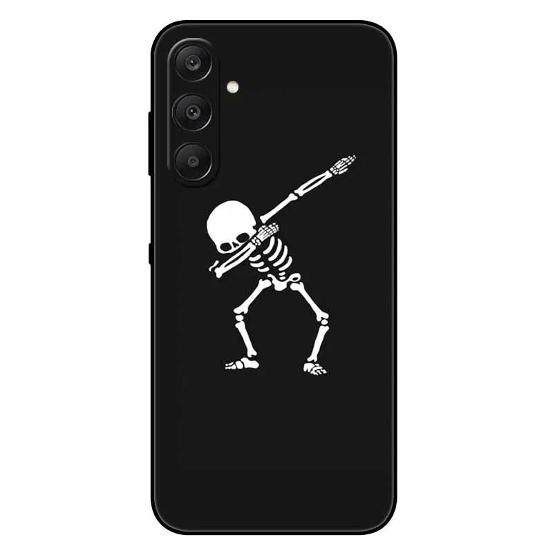 For Samsung A17 5G Case Black Silicone Soft Fashion Animal Back Cover For Samsung Galaxy A17 5G TPU Coque Cute Protective Bumper