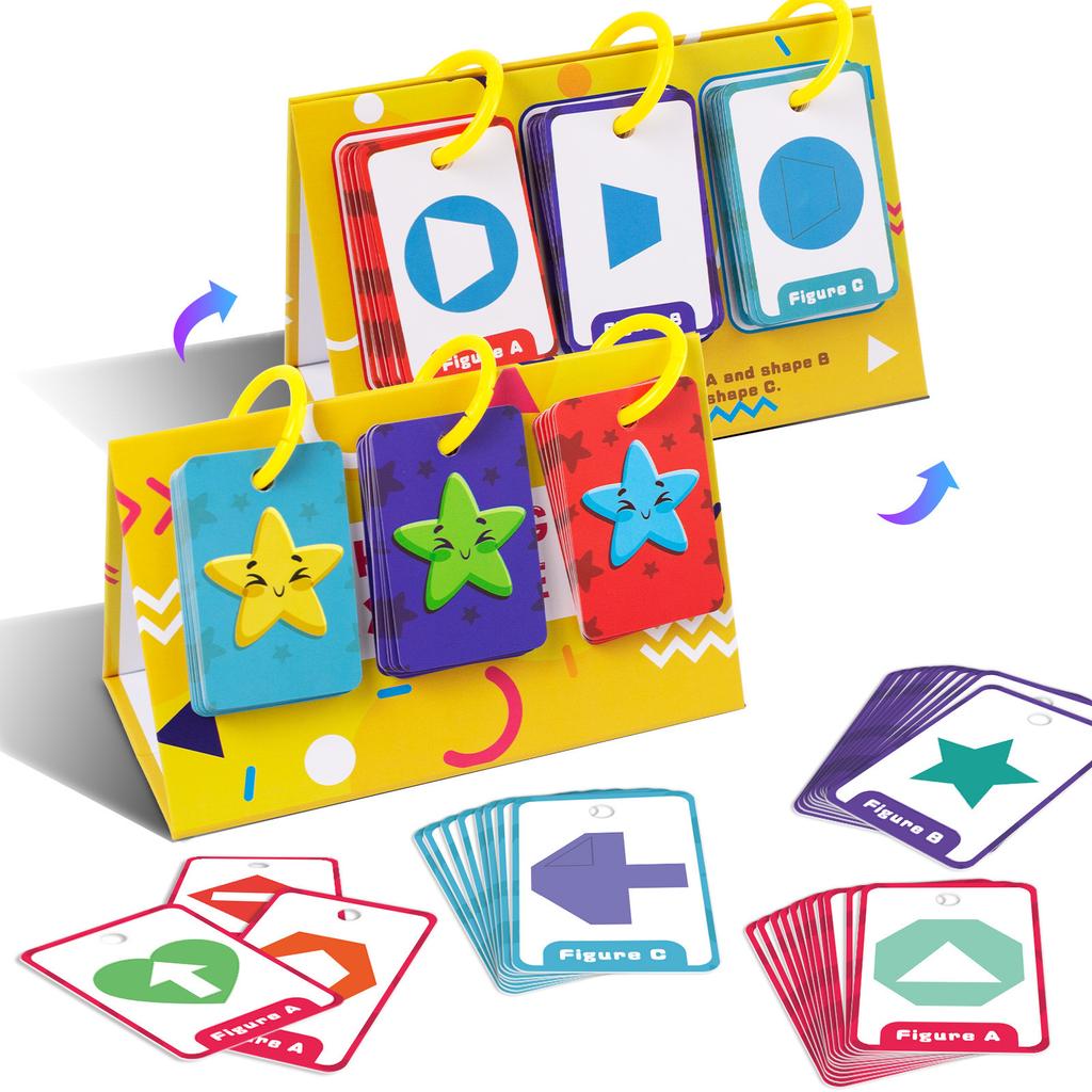 60 Graphic Combination Desktop Education Cards Color Enlightenment Graphic Combination Cognitive Card Parent-Child Interaction