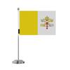 Настольный флаг - Ватикан - 14 x 21 см - Полиэстер - Двусторонняя печать - Нержавеющая сталь