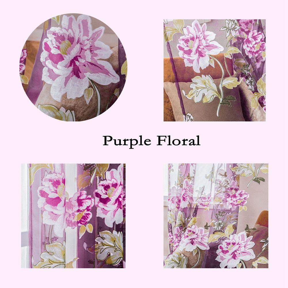 Floral Living Room Bedroom Tulle Flower Window Drapes Home Decoration Curtain Sheer Curtains