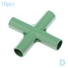 10Pcs 16MM PVC Stable Support Green Heavy Duty Greenhouse Frame Building Connector Right Angle 3 4 5-way Connector Garden Tool