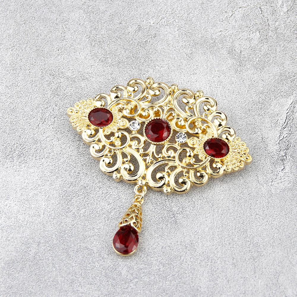 Fashion Women's Brooch Floral Coffee Brooch Gold Bridal Jewelry