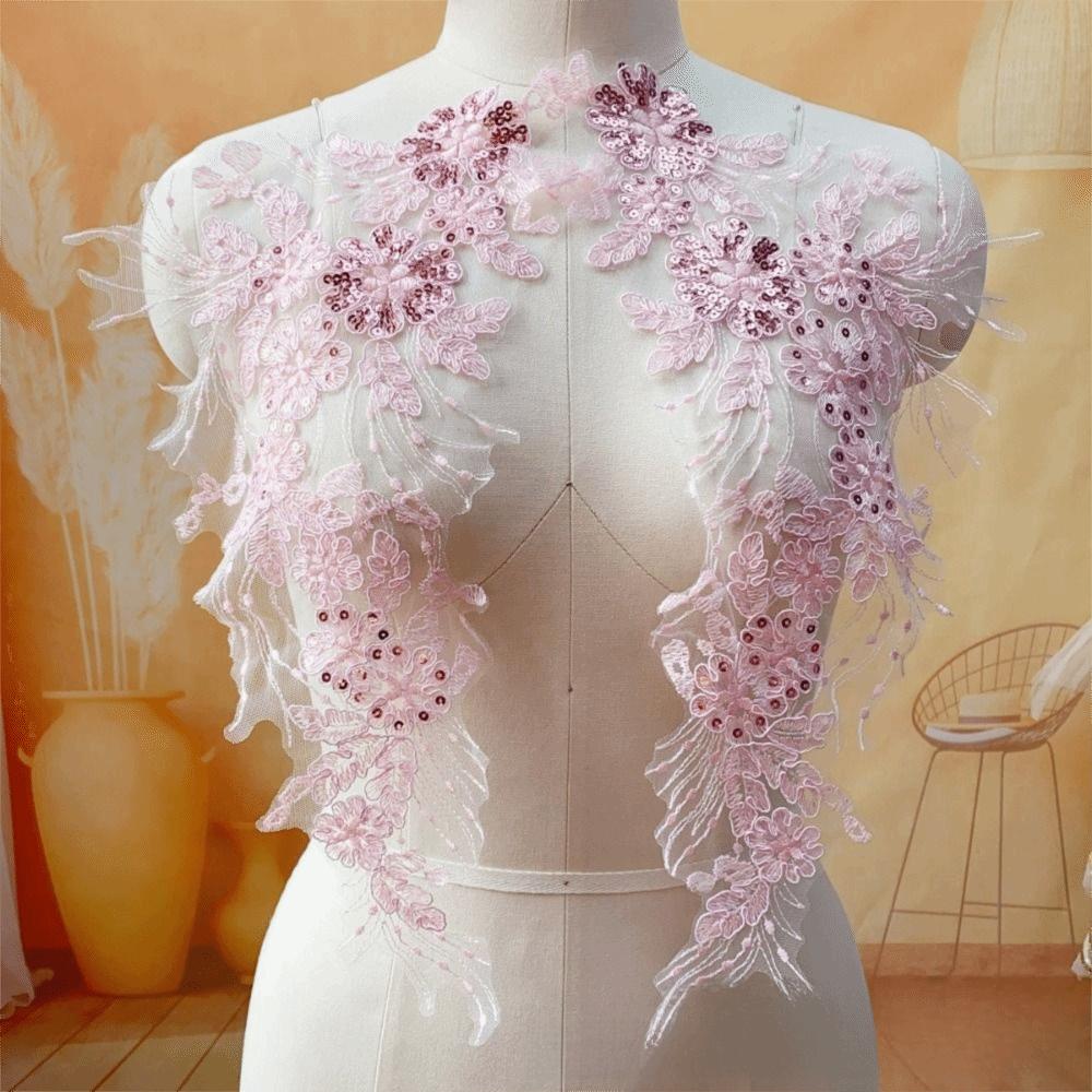 Polyester Embroidery Flower Patch Embroidery Garment Ornament Chest Decor Patch Wedding Gown Decor