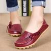 Women Flats Women Genuine Leather Shoes Slip On Loafers Woman Soft Nurse Ballerina Shoes Plus Size 34-44 Casual Sapato Feminino