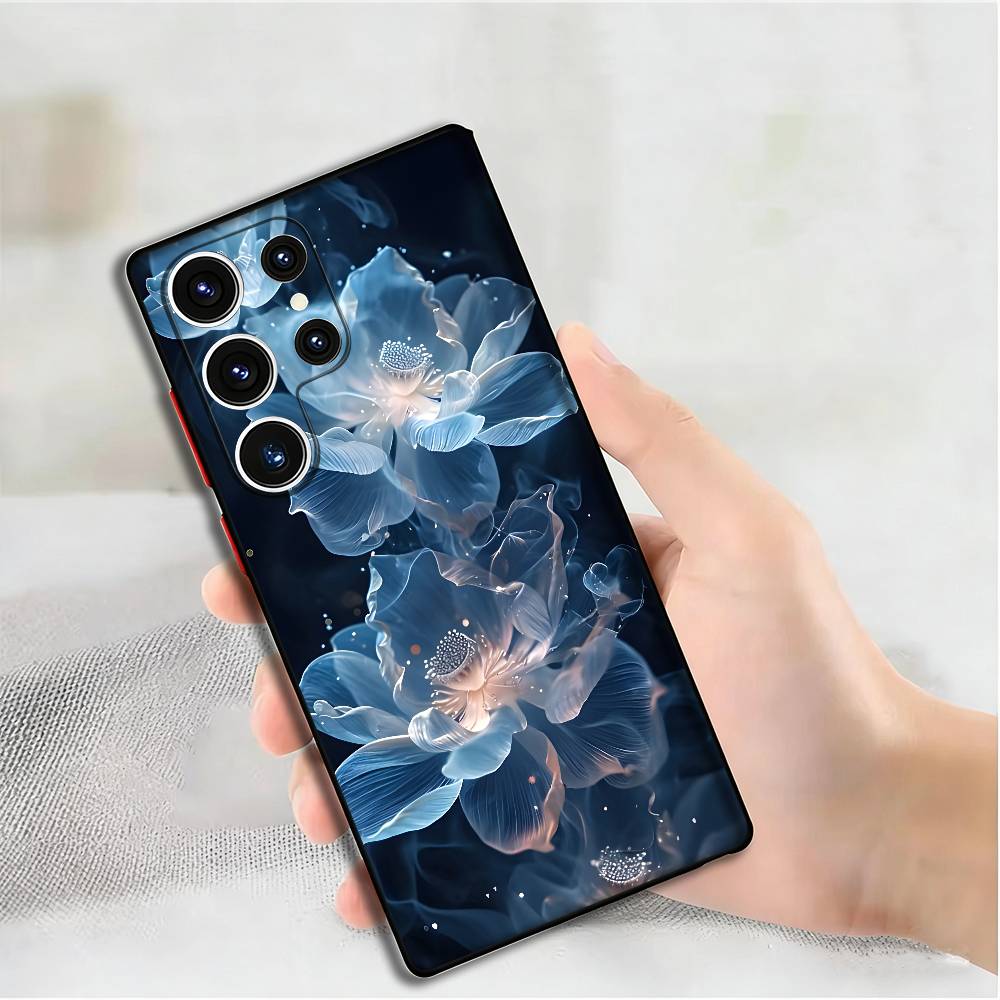 Светящиеся цветы Силиконовый чехол для Samsung S25,24,23,22,21,20 Plus Ultra 5G Lite Ударопрочный чехол