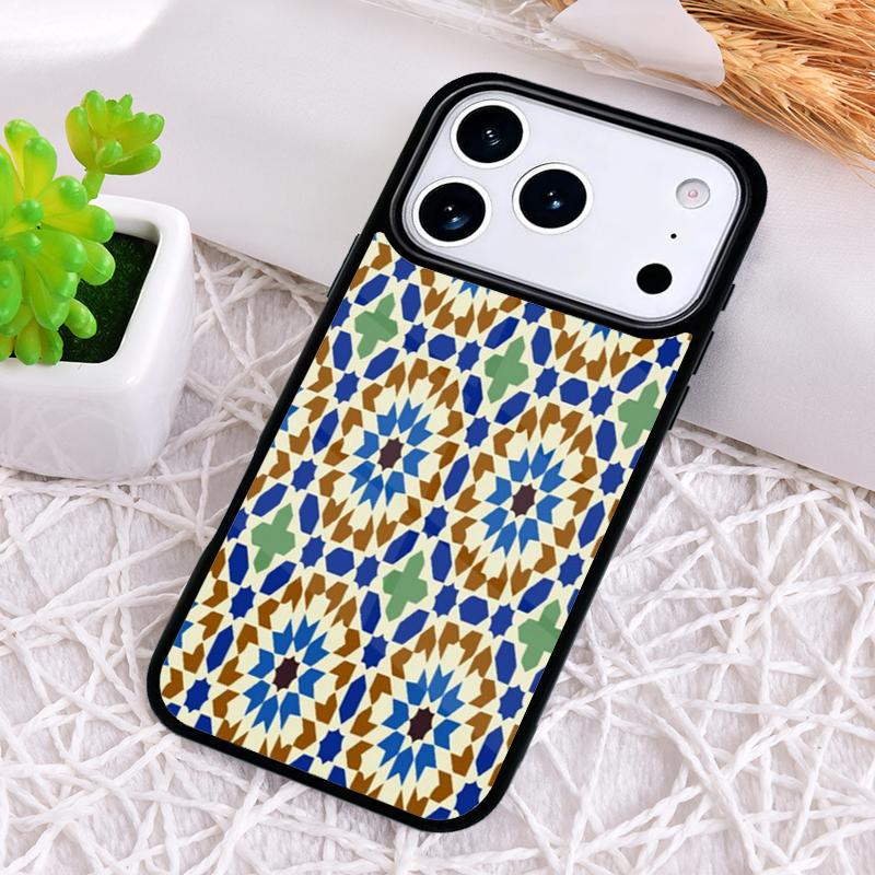 Ударопрочный чехол для телефона с узором марокской мозаики для iPhone 17 Air 16e 15 11 12 14 13 Pro Max Чехол Coque