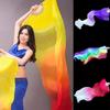 Long Belly Dancing Fan Dance Props Imitation Silk Gradient Color 150cm Length Dancer Practice Right Hand