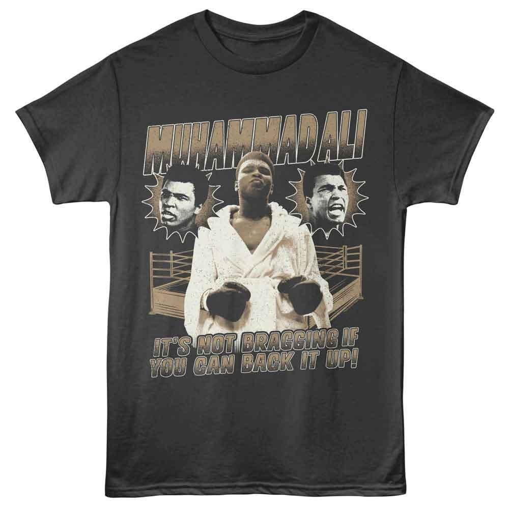 Muhammad Ali - Not Bragging - Licensed Adult Unisex Short Sleeve T-Shirt - Smoke