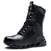 Mens Steel Toe Work Boots High Top Light Breathable Safety Shoes Anti-Smash Anti-Puncture Construction Boots Wear-Resisting Sole