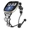 For Fitbit Versa 4/Sense 2 Watchband Heart Clover Decor Zinc Alloy Metal Strap