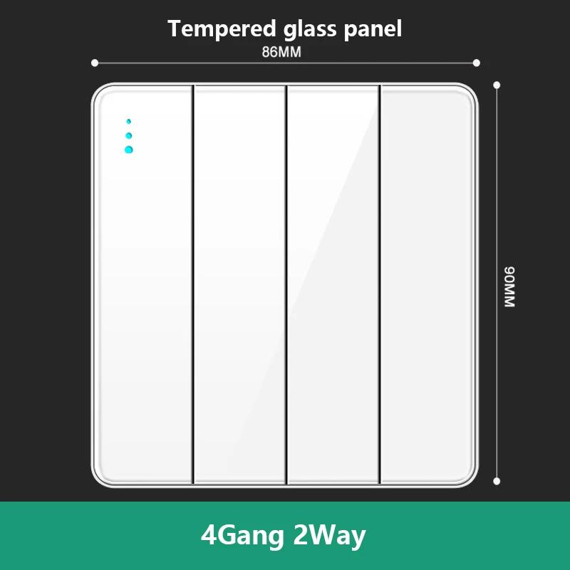 UN UK RU Standard Wall Light Switch Power Socket,18W Plug Type-C USB Quick Charging Universal 5-pin Tempered Glass Socket Outlet