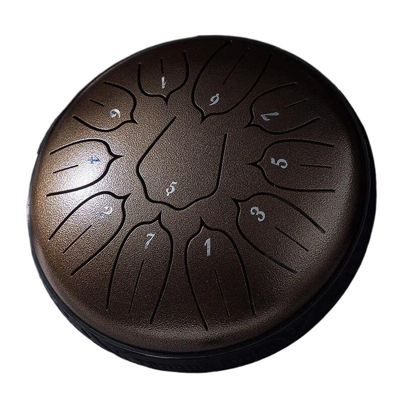 6 Inch 11 Notes Steel Tongue Drum Instrument D Major Percussion Steel Drum Meditation Zen Yoga Musical Drum Christmas Gift