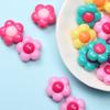 High Quality Acrylic 30Pcs Flower Loose Beads Creative Pendant Fashion for Bracelet Necklace Making Solid Color Jewelry Accessories