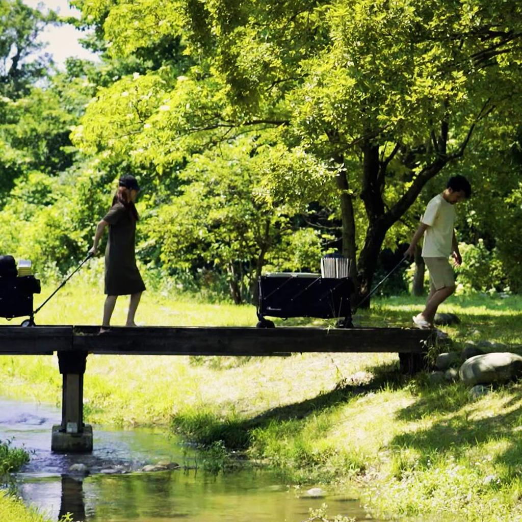 MOON LENCE Carry Wagon складная тележка для переноски большой емкости 156 л широкие большие шины для кемпинга на открытом воздухе для отдыха на природе барбекю спортивный день грузоподъемность 100 кг [с тормозом]