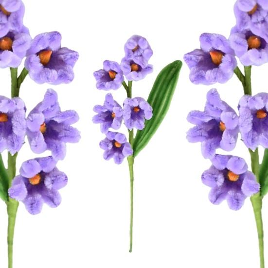 Pipe Cleaner Flower Handmade Craft Soft Furry Hand-Twisted Texture Fake Flower Home Decor Photo