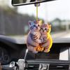 2d Unique Acrylic Couple Cat Car Hanging Decoration Perfect Keychain And Gift Option