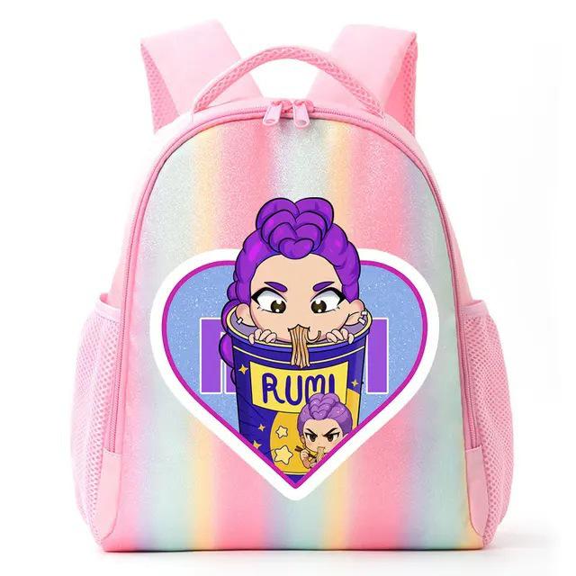 K-Pop Anime Demon & Witch Hunter Student Rainbow Backpack (HUNTR/X)