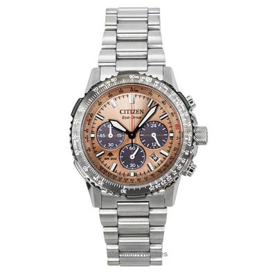 Мужские часы Promaster Sky Chronograph из нержавеющей стали с коричневым циферблатом Eco-Drive Diver's CA4664-60X 200M