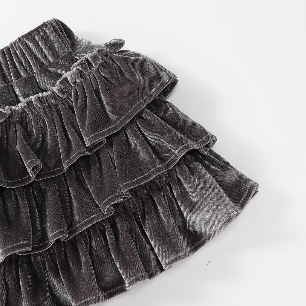 Юбка для девочек осень/зима 2024 из шерсти в складку - корейский стиль