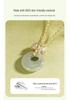 Teqia Women's S925 Sterling Silver Ginkgo Leaf Necklace with Hetian Jade Pendant