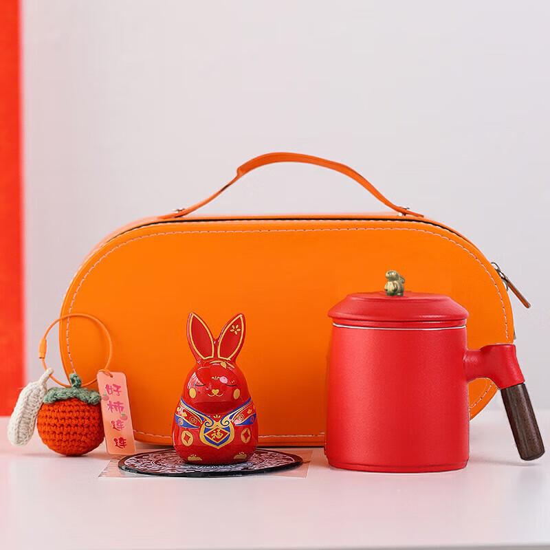 Auspicious Jade Rabbit Ceramic Tea Gift Set