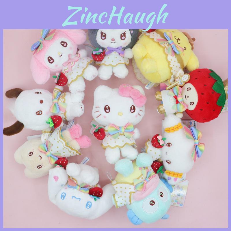 Sanrio Strawberry News Куроми Плюшевая Игрушка Брелок для Сумки С Мягким Коротким Мехом Для Детей