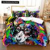 Пододеяльник с изображением мультяшной собаки, короля и королевы, комплект постельного белья с изображением щенка и животных, 2/3 предмета из полиэстера, чехол для одеяла