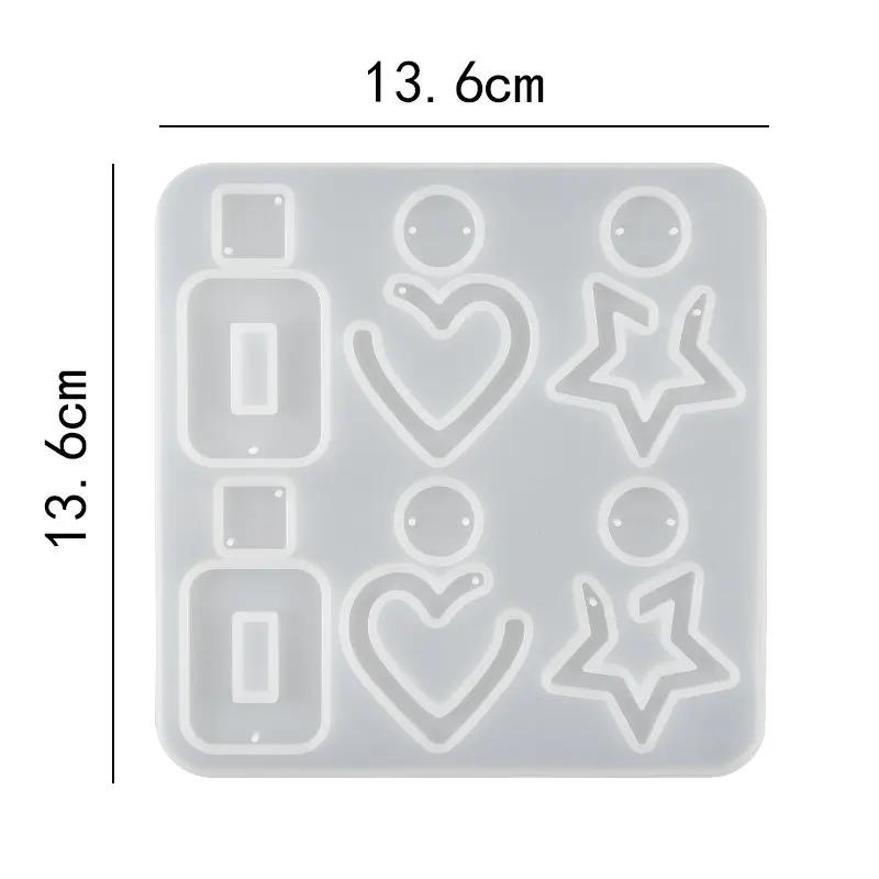 Earring Resin Molds Epoxy Resin Silicone Jewelry Mold with Hole Casting Molds in Various Shapes and Sizes for Earring Making DIY