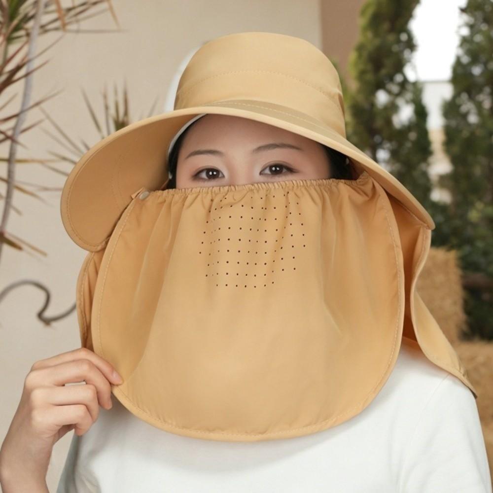 Adjustable Sunshade Shawl Cap Face Cover Neck Protection Cap Portable Picking Tea Hat  Travel