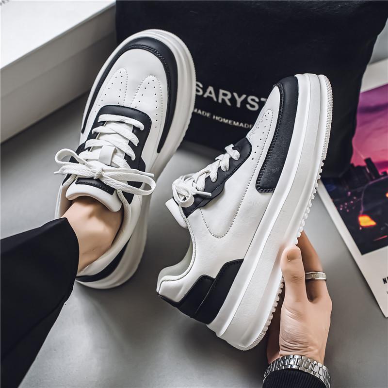 Autumn and Winter Men's Shoes New Hong Kong Style Little White Shoes Male Students Korean Version Trendy Versatile Platform Sports Casual Board Shoes