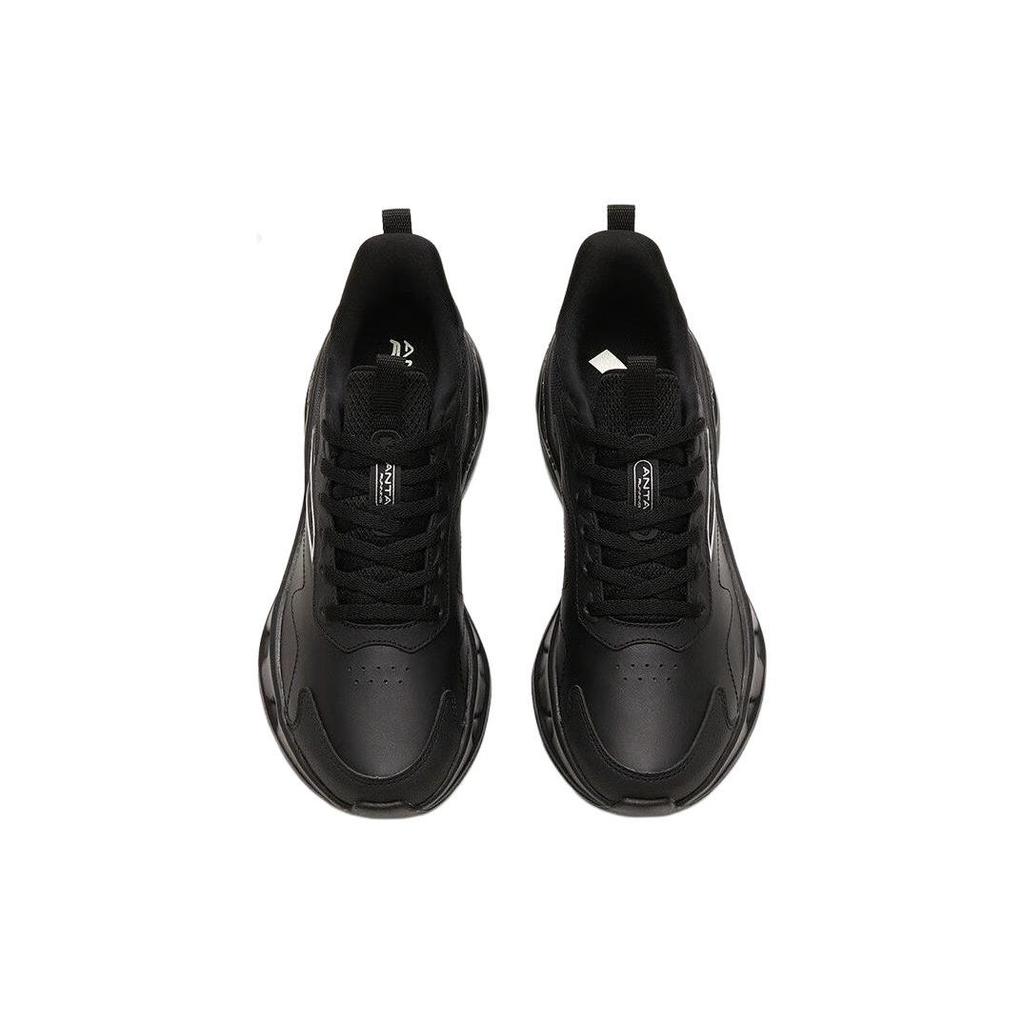 Anta Energy Ring Shock Absorption Non-Slip Wear-Resistant Breathable Low-Top Running Shoes Women Sneaker Bright-Black 122315575-5